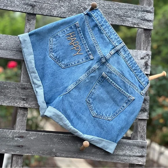 WILD FABLE Denim Highest rise Mom shorts 😃 Happy 😊 Sz 4 - Picture 6 of 8